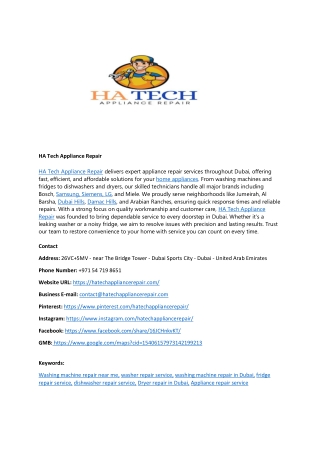 HA Tech Appliance Repair