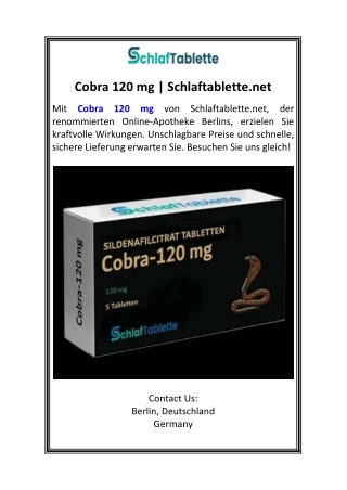 Cobra 120 mg  Schlaftablette.net