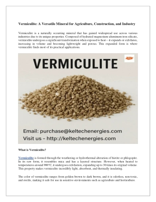 The Role of Vermiculite in Hydroponics and Soilless Farming