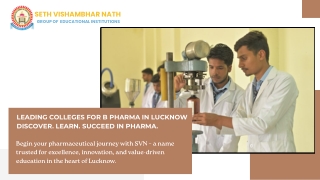 Colleges for B Pharma in Lucknow – Your Career in Medicine Starts Here