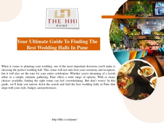 Your Ultimate Guide To Finding The Best Wedding Halls In Pune