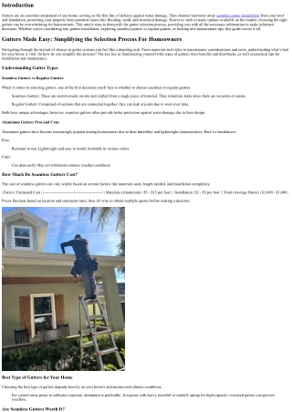 Gutters Made Easy: Simplifying the Selection Process For Homeowners