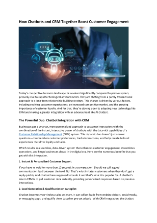 How Chatbots and CRM Together Boost Customer Engagement
