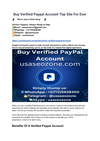 Buy Verified Paypal Account-Top Site For Ever