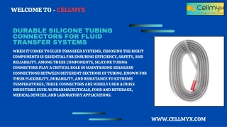 Durable Silicone Tubing Connectors for Fluid Transfer Systems