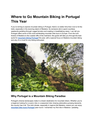 Where to Go Mountain Biking in Portugal This Year