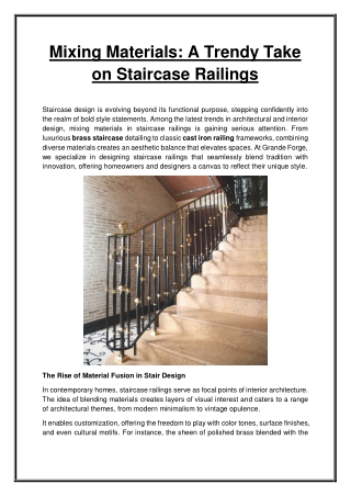 Mixing Materials: A Trendy Take on Staircase Railings