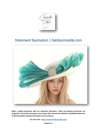 Statement fascinators | hatsbycressida.com