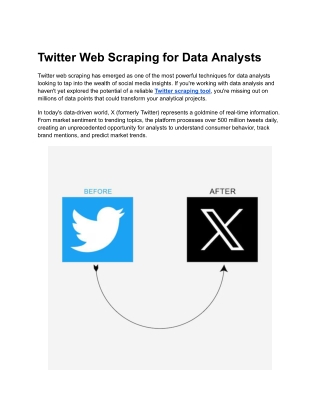 Twitter Web Scraping for Data Analysts
