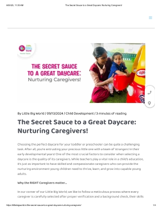 The Secret Sauce to a Great Daycare