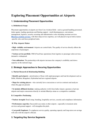 Exploring Placement Opportunities at Airports