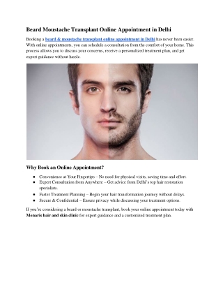 Beard Moustache Transplant in Delhi