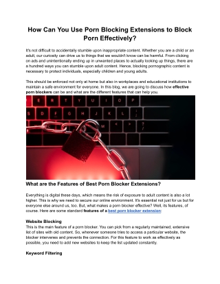 How Can You Use Porn Blocking Extensions to Block Porn Effectively?