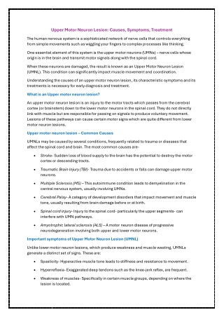 Upper Motor Neuron Lesion: Causes, Symptoms, Treatment