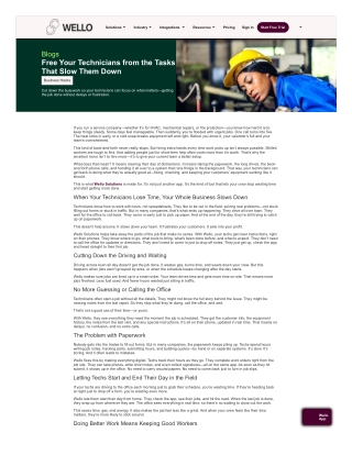 Free Your Technicians from the Tasks That Slow Them Down