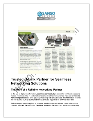 Trusted D-Link Partner for Seamless Networking Solutions