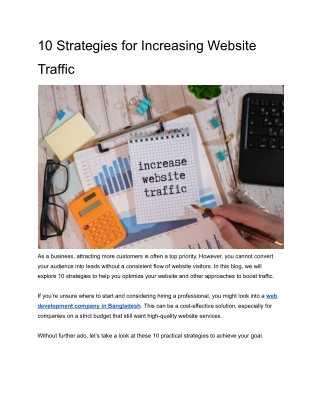 10 Strategies for Increasing Website Traffic