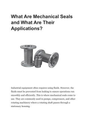 Top Mechanical Seals Manufacturer | Gipfel Engineering Solutions
