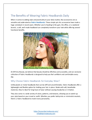 The Benefits of Wearing Fabric Headbands Daily