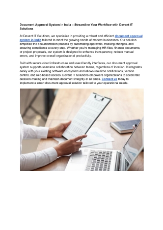 Document Approval System in India – Streamline Your Workflow with Devant IT Solutions