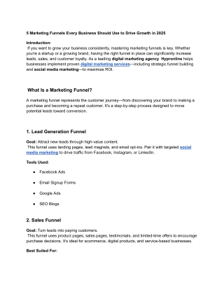 5 Marketing Funnels Every Business Should Use to Drive Growth in 2025