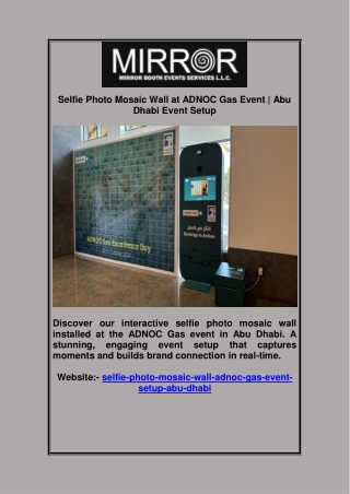 Selfie Photo Mosaic Wall at ADNOC Gas Event | Abu Dhabi Event Setup