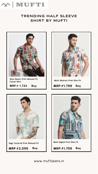 Mens Half Sleeve Shirts - Upto 50% OFF on Printed Half Shirt