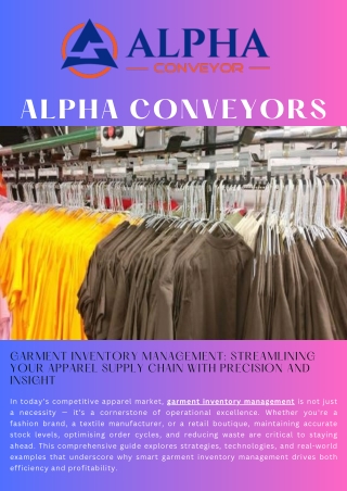 Garment Inventory Management Streamlining Your Apparel Supply Chain with Precision and Insight
