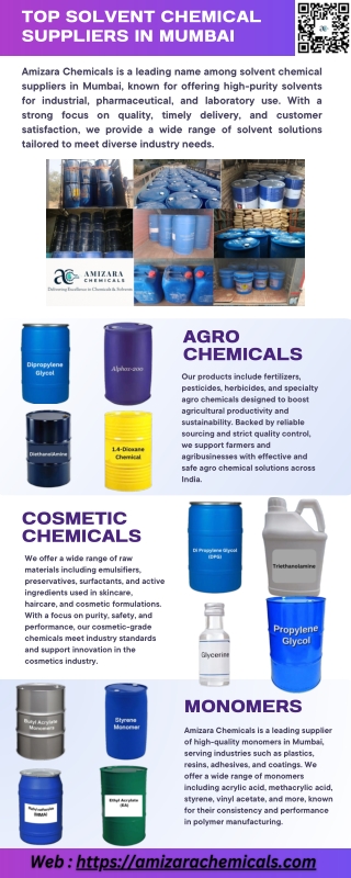 Top Solvent Chemical Suppliers in Mumbai – Amizara Chemicals