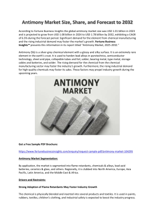 Antimony Market Share Insights and Forecast 2024–2032
