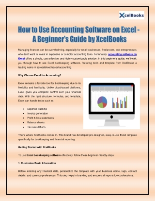 How to Use Accounting Software on Excel - A Beginner’s Guide by XcelBooks