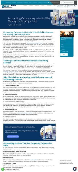 Reliable Accounting Outsourcing in India for Global Businesses
