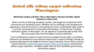 dotted silk wilton carpet collection Warrington