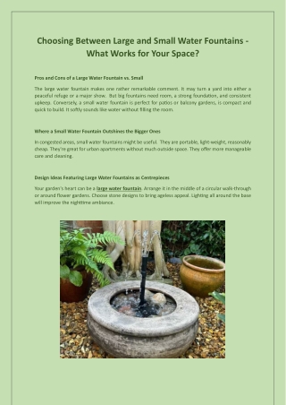 Choosing Between Large and Small Water Fountains - What Works for Your Space.docx