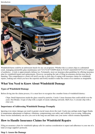 How to Handle Insurance Claims for Windshield Repairs