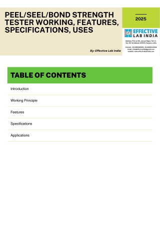 Peel-seal-bond strength tester working-features-specifications-uses