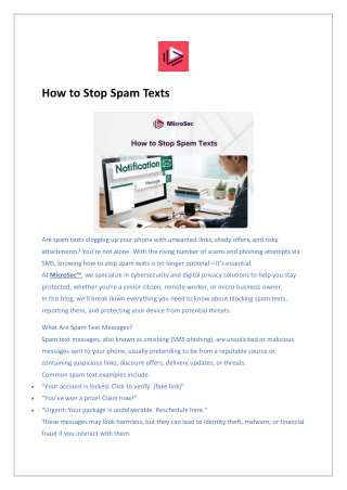 How to Stop Spam Texts
