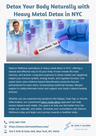 Detox Your Body Naturally with Heavy Metal Detox in NYC