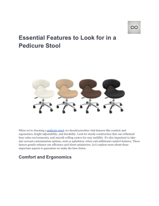 Essential Features to Look for in a Pedicure Stool