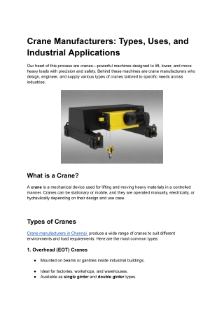 Crane Manufaturers