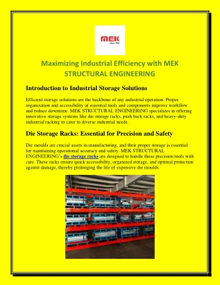 Maximizing Industrial Efficiency with MEK STRUCTURAL ENGINEERING