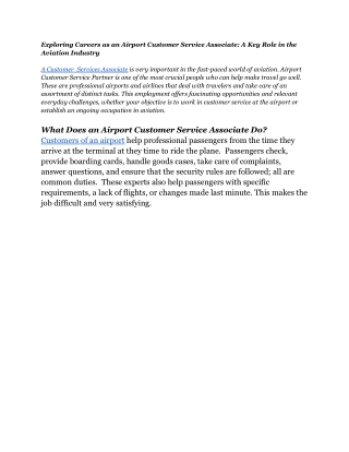 CSA Aviation Job Openings – Apply for Airport Customer Service Roles Today