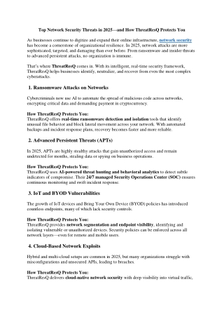 Top Network Security Threats in 2025—and How ThreatResQ Protects You