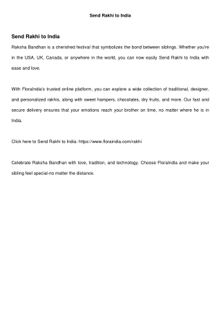 Send Rakhi to India Online | Express Rakhi Delivery