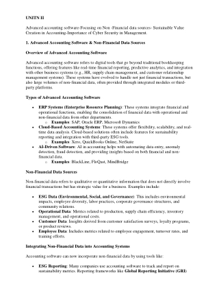 Advanced Accounting Software & Non-Financial Data Sources