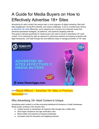 A Guide for Media Buyers on How to Effectively Advertise 18  Sites