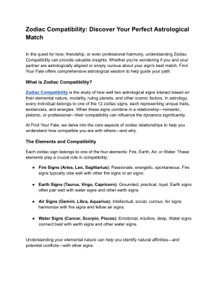 Zodiac Compatibility: Discover Your Perfect Astrological Match