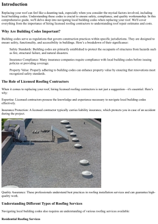 Navigating Local Building Codes When Replacing Your Roof