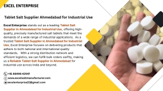 Tablet Salt Supplier Ahmedabad for Industrial Use
