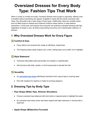 Oversized Dresses for Every Body Type_ Fashion Tips That Work